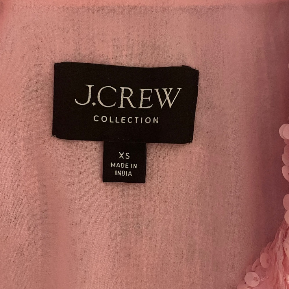 J. Crew Pink Sequin Short Sleeve Top - Picture 2 of 5